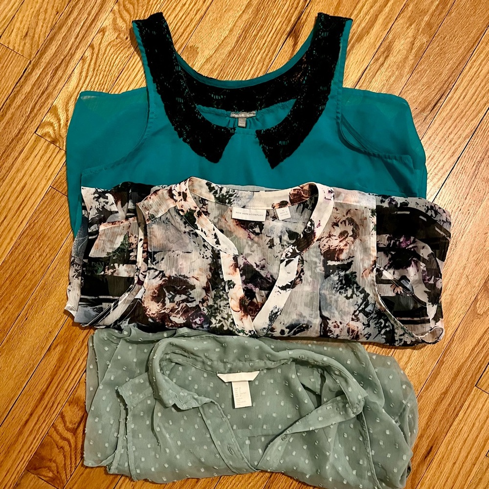 3/$40 sheer sleeveless tops NY&Co, H&M